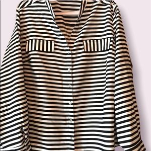 Elementz plus size black/white stripe top long sleeve sz 3x